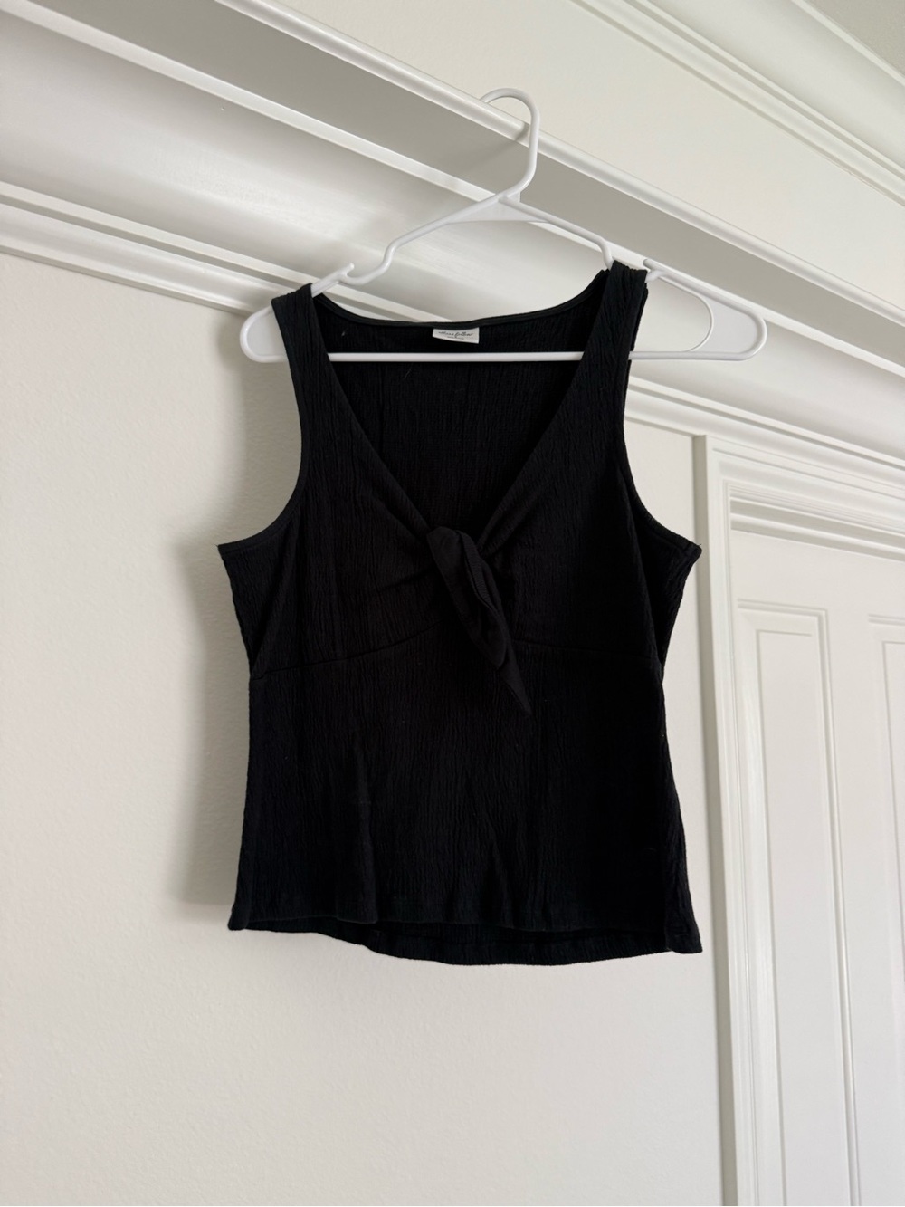 Others Follow Black Tie-Front Camisole Tank